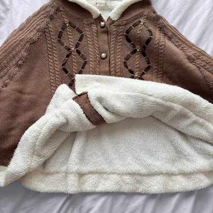 ‘Axes Femme’ Sherpa Poncho