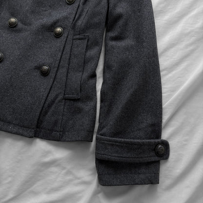 Gray Fitted Peacoat