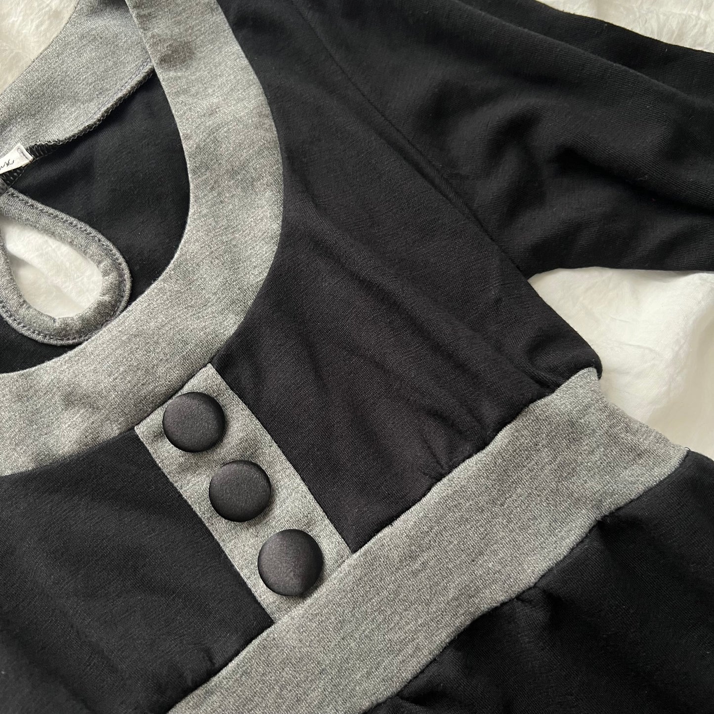 Black & Grey babydoll top