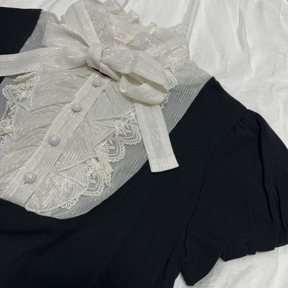 Black layered lace top