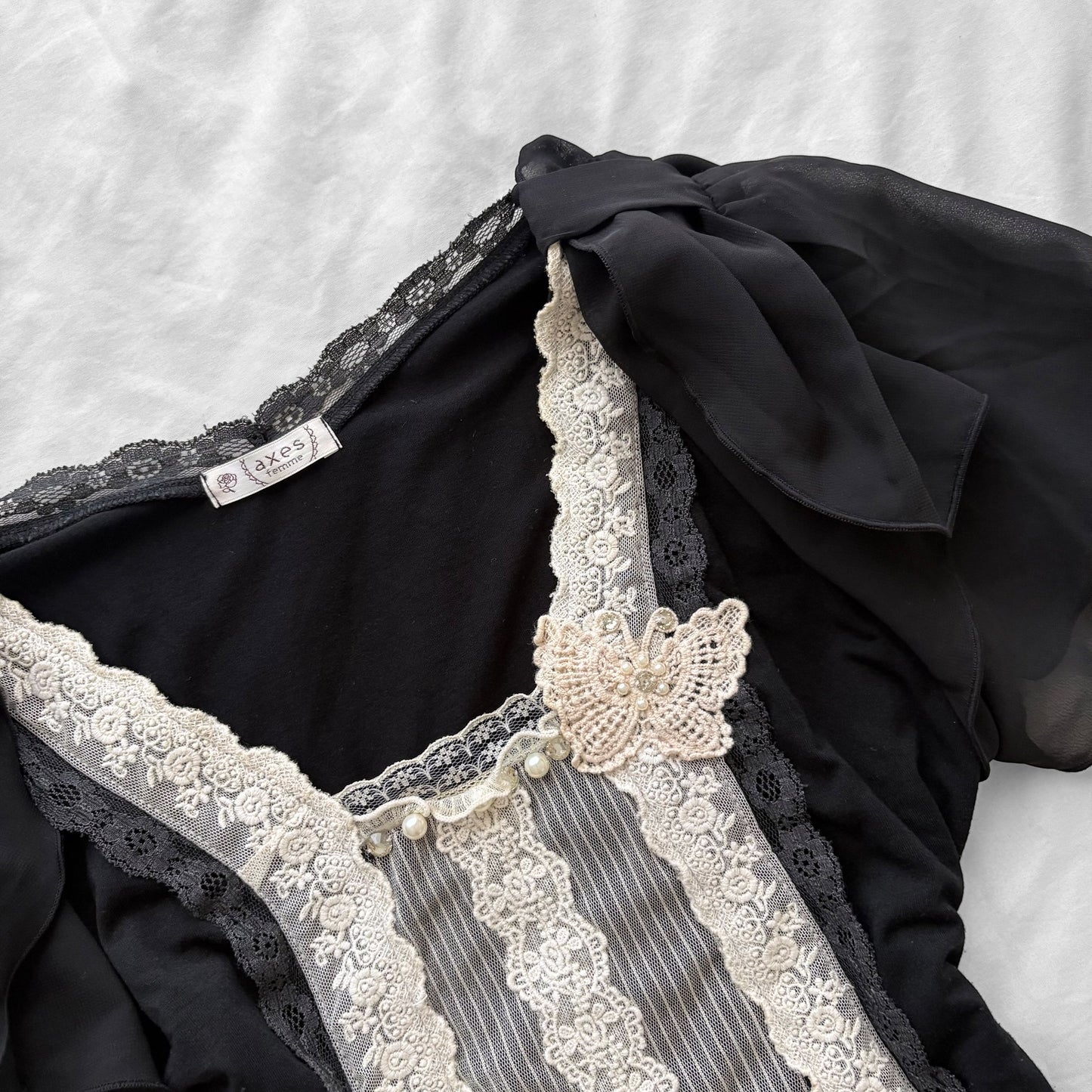 ‘Axes Femme’ Butterfly lace Top