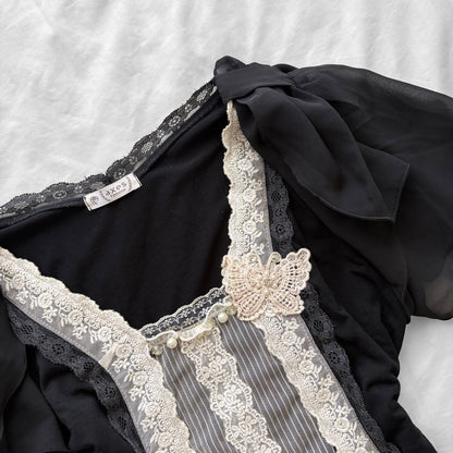 ‘Axes Femme’ Butterfly lace Top