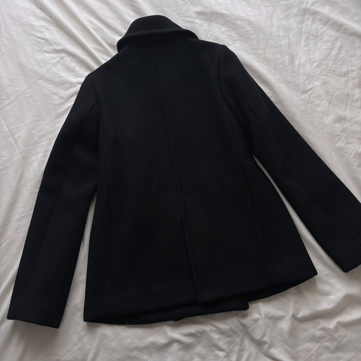 Big Buttoned Black Peacoat