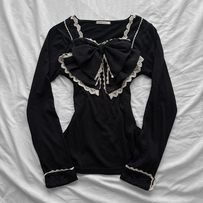 RARE ‘Axes Femme’ Long Sleeve Big Ribbon Top