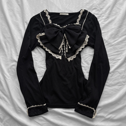 RARE ‘Axes Femme’ Long Sleeve Big Ribbon Top