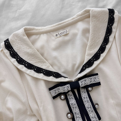 ‘Axes Femme’ Creamy Sailor Dress