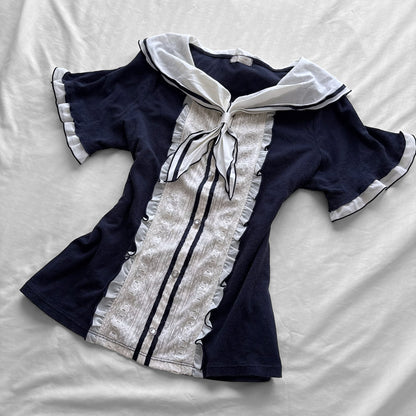 ‘Axes Femme’ Dark Navy Sailor Top