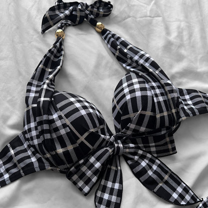 M size•Check bikini Set