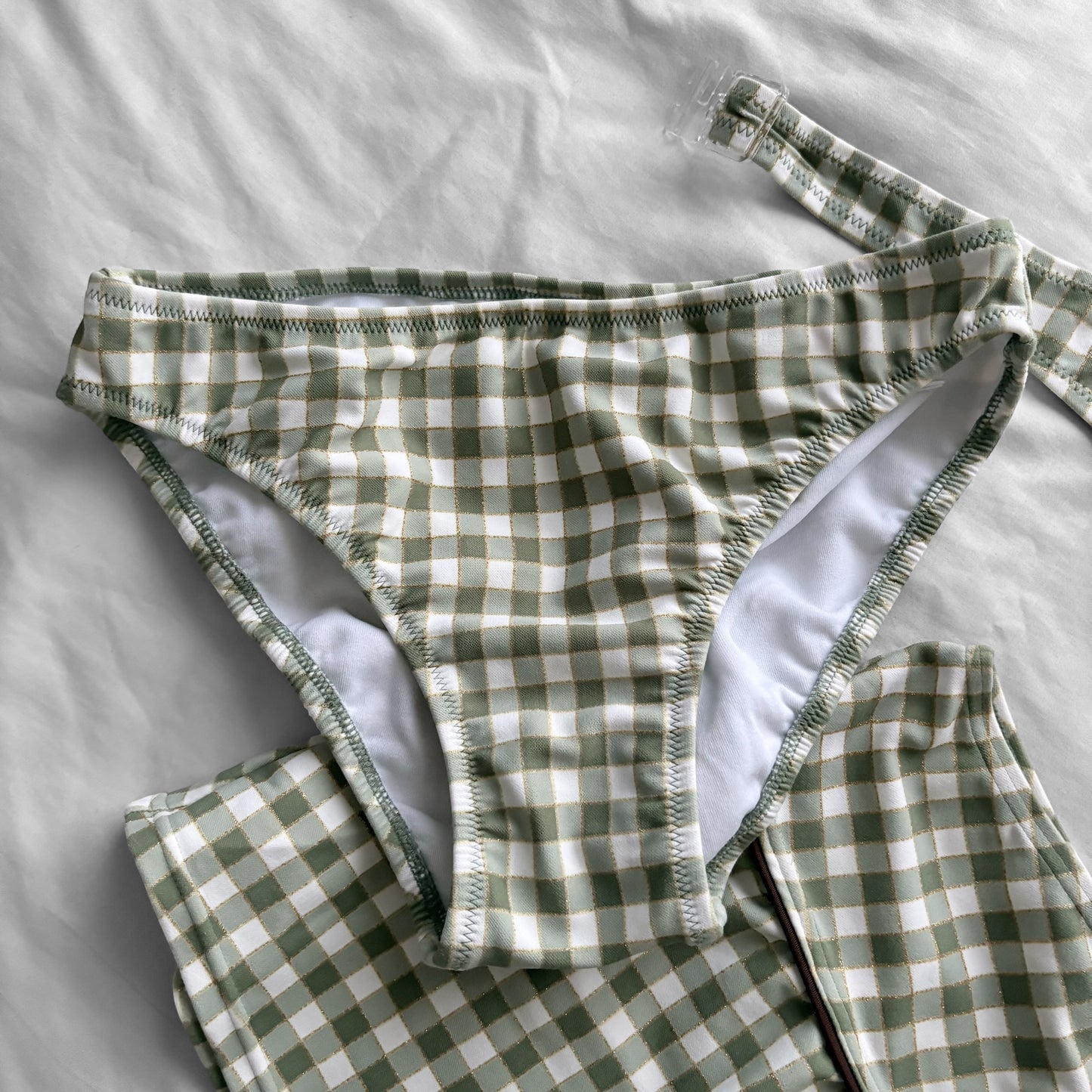 M size•green plaid bikini Set
