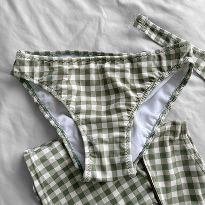 M size•green plaid bikini Set
