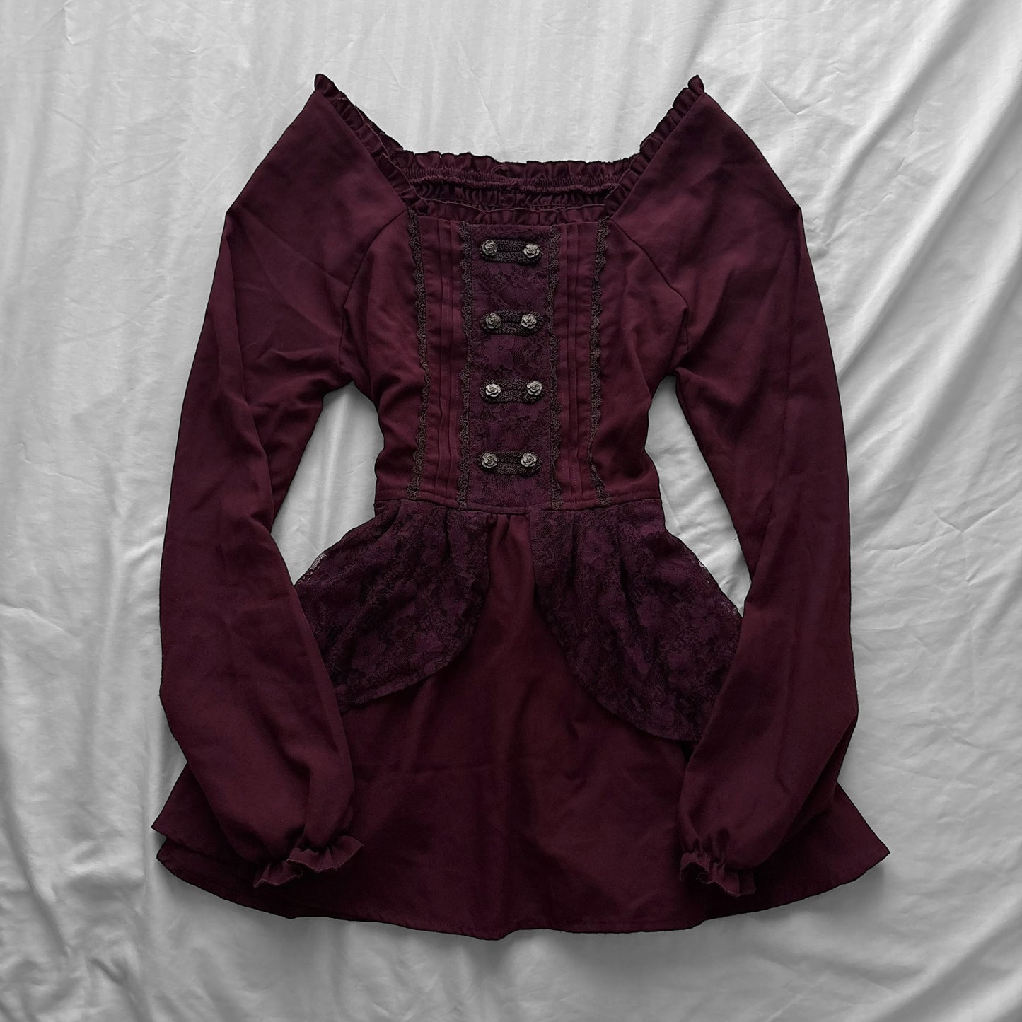 ‘Axes Femme’ Burgundy Victorian Style Dress