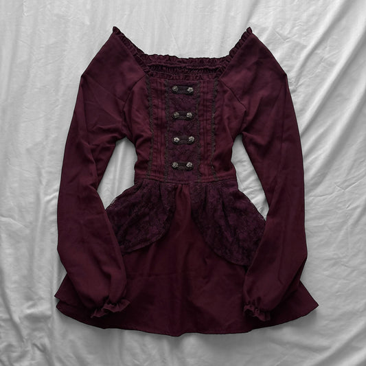 ‘Axes Femme’ Burgundy Victorian Style Dress