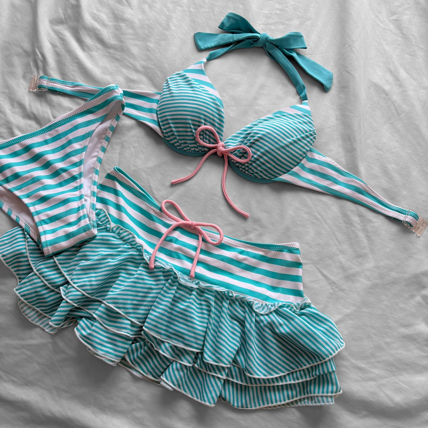 M size•Girly stripes bikini Set