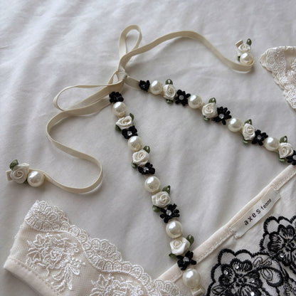 ‘Axes Femme’ Creamy Lace & Roses Cami Top