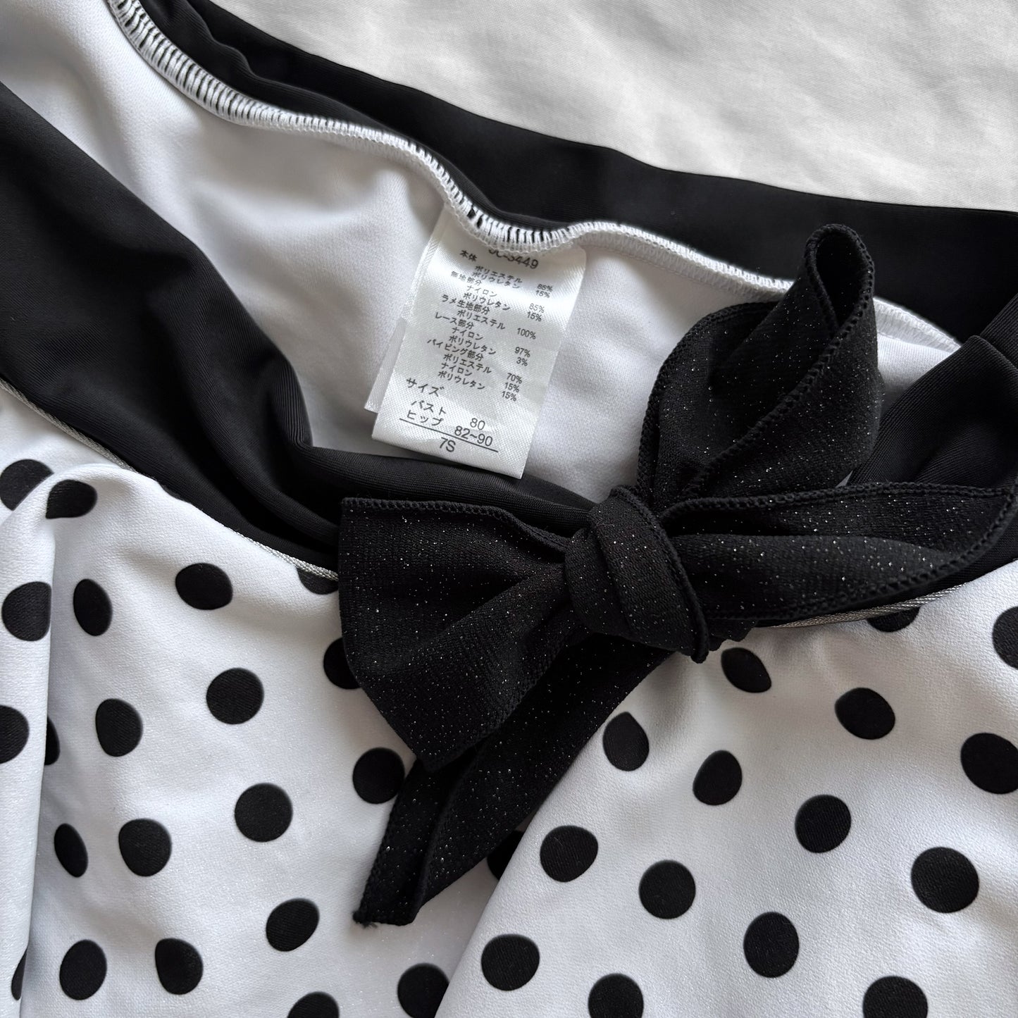 S size•White & dots glittery bikini Set