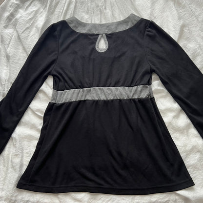 Black & Grey babydoll top