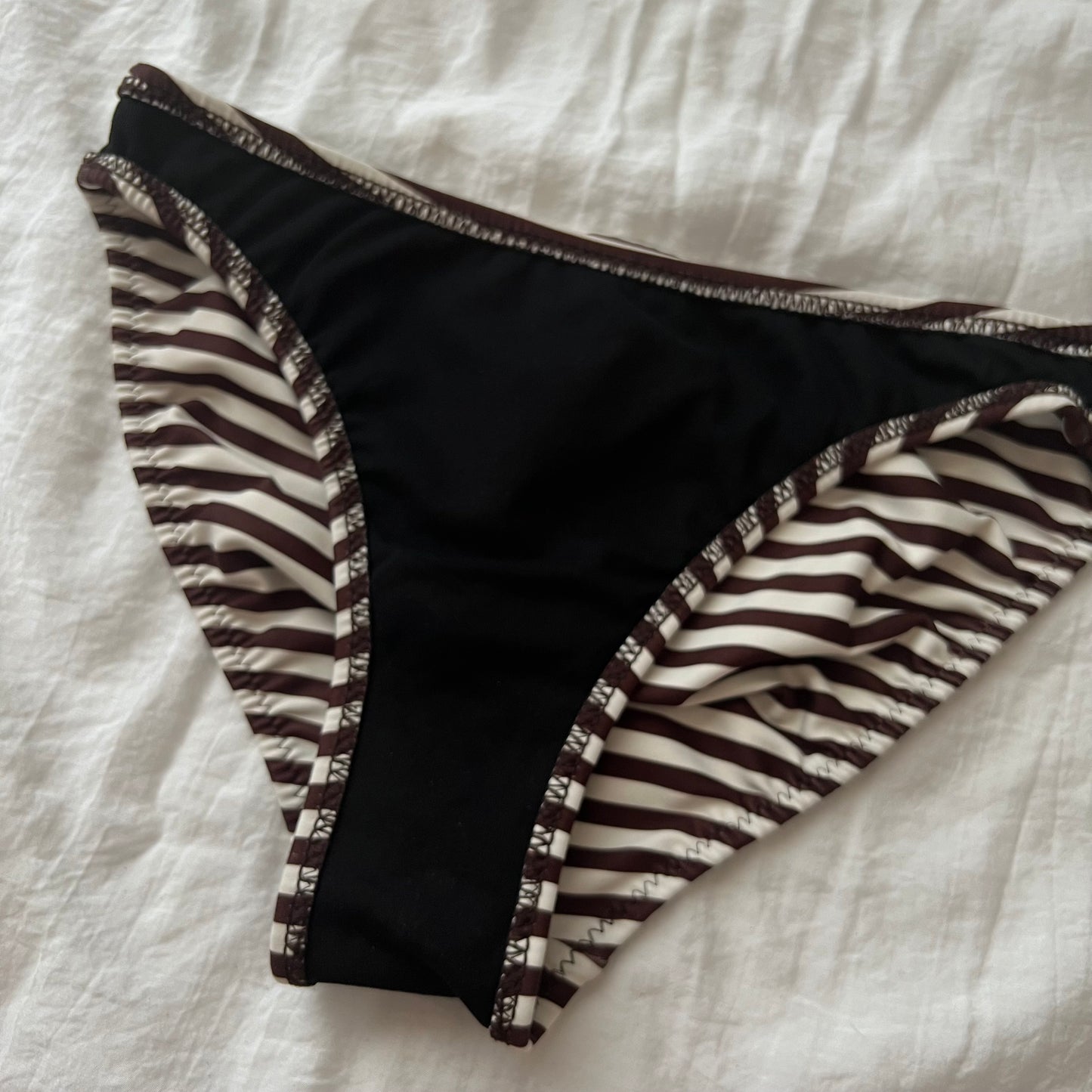 Bow striped bikini set