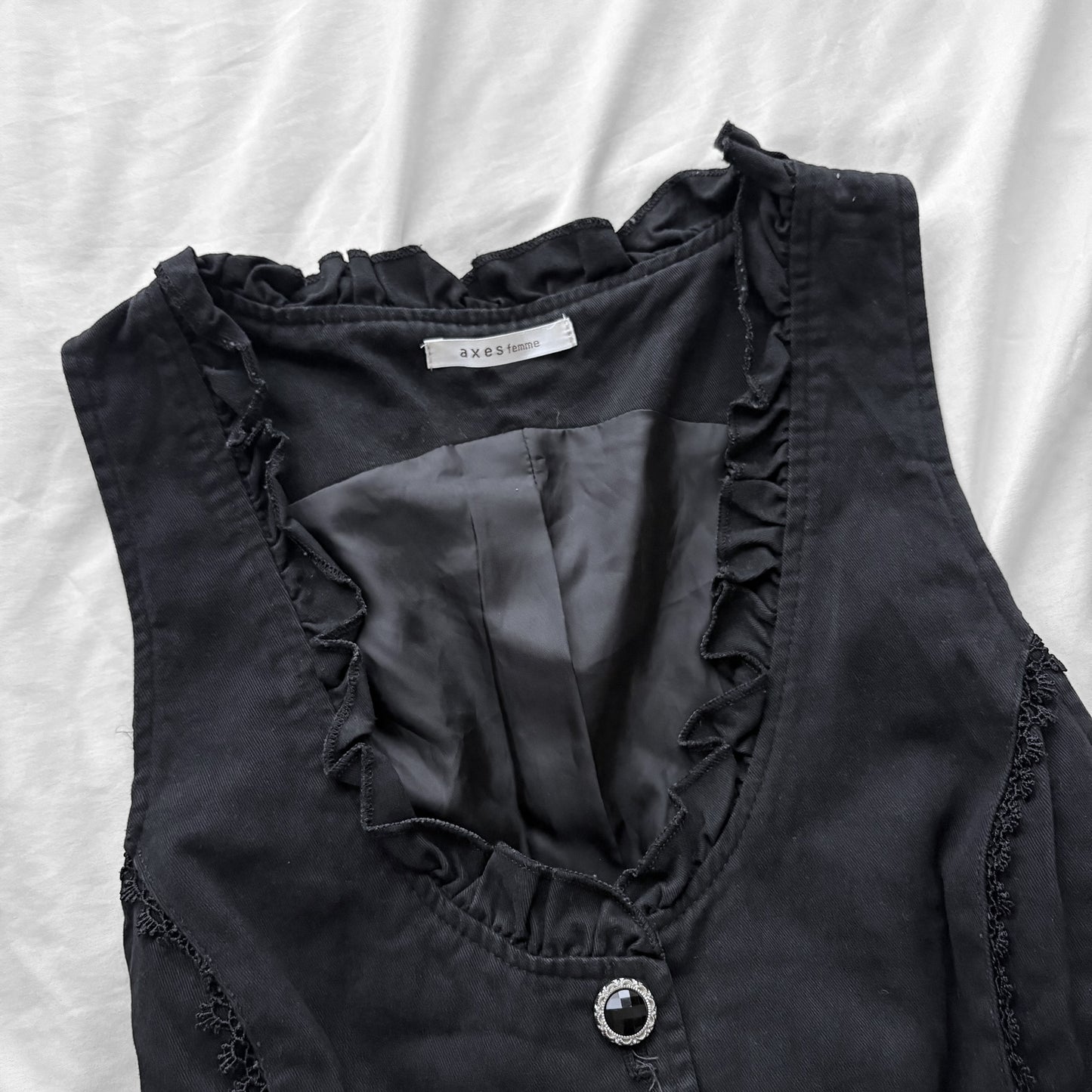 ‘Axes Femme’ Black Vest Top