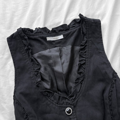 ‘Axes Femme’ Black Vest Top