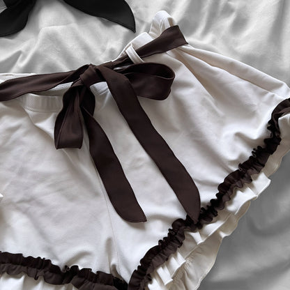 M size•Black frills bikini Set