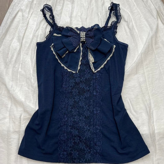 Navy Ribbon axes femme cami