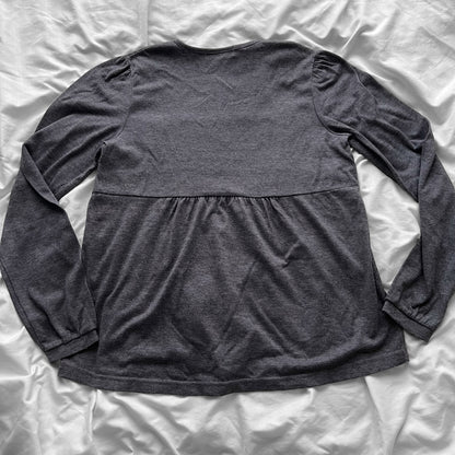 Grey Coquette Top