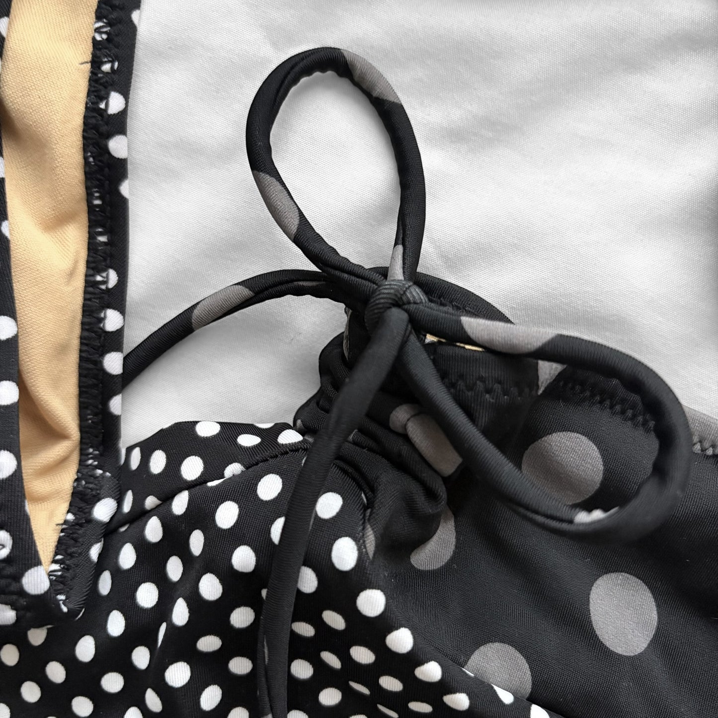 M size•Black layered dots bikini Set