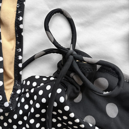 M size•Black layered dots bikini Set