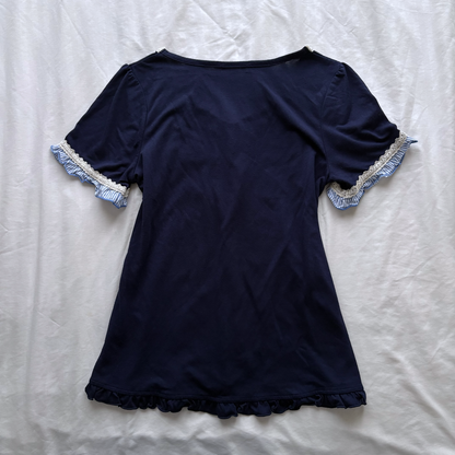 ‘Axes Femme’ Corset Navy Blue Top
