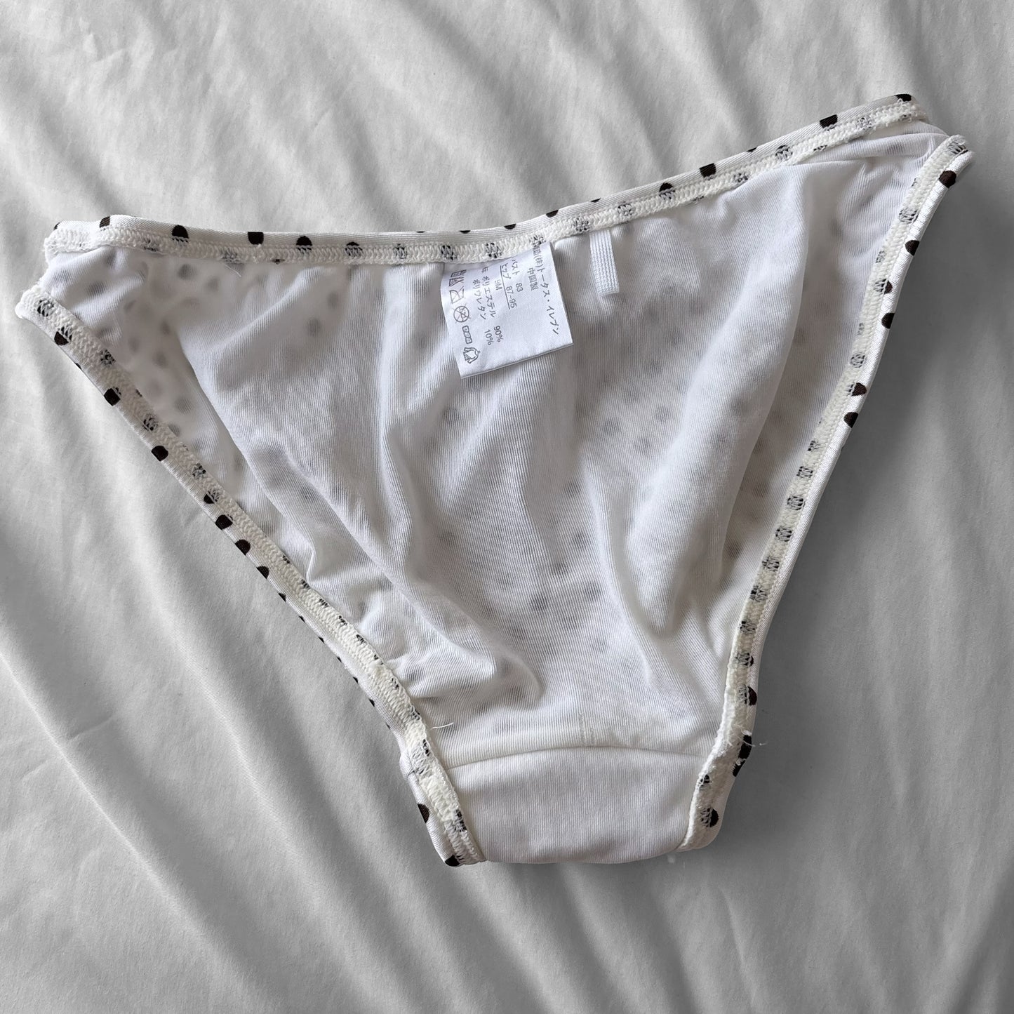 M size•White& Brown polka dot bikini Set
