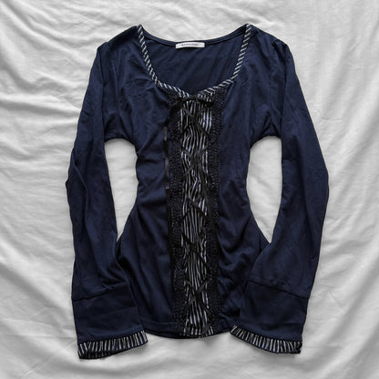 ‘Axes Femme’ Corset Navy Top