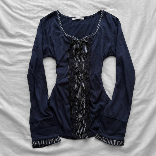 ‘Axes Femme’ Corset Navy Top