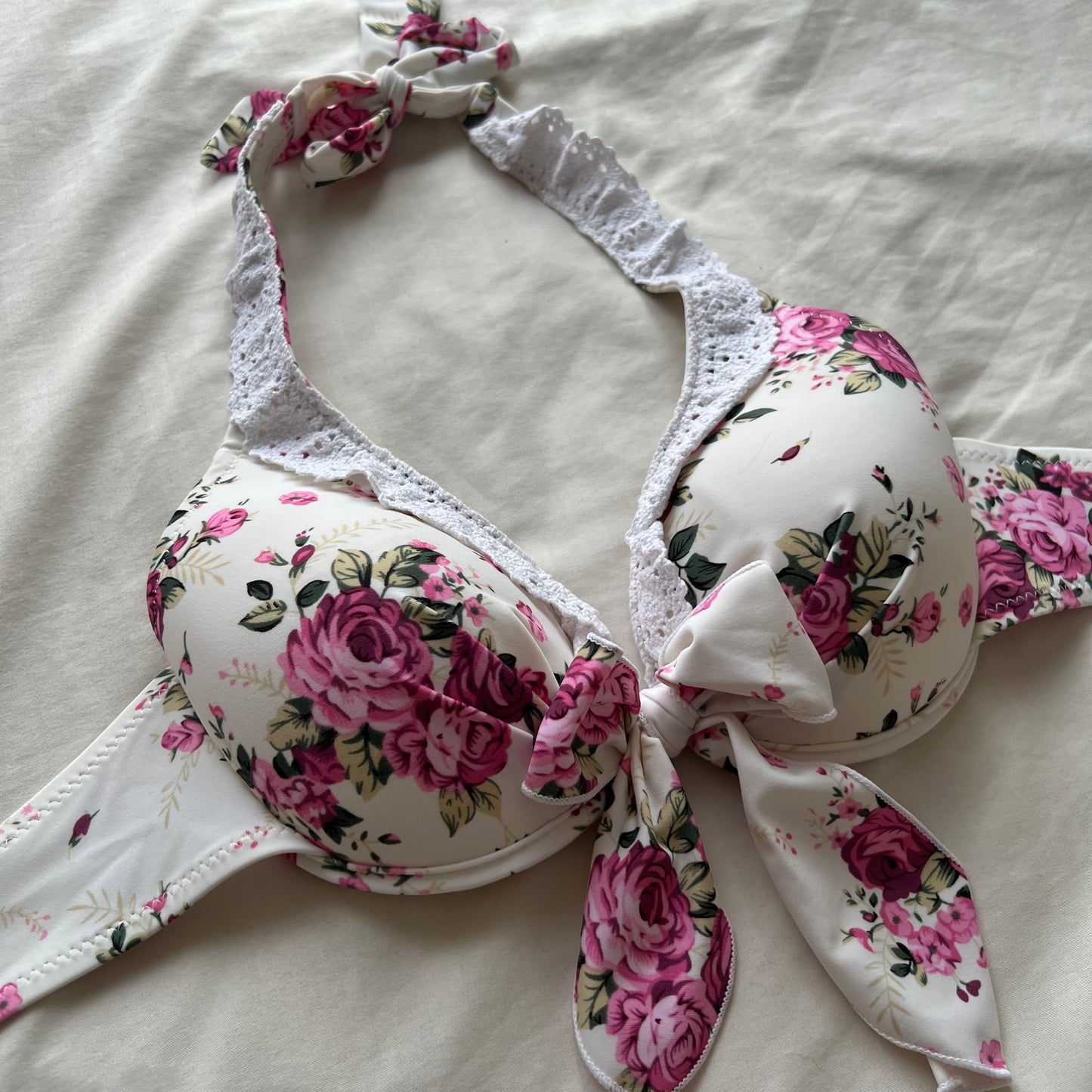 Floral lace bikini set