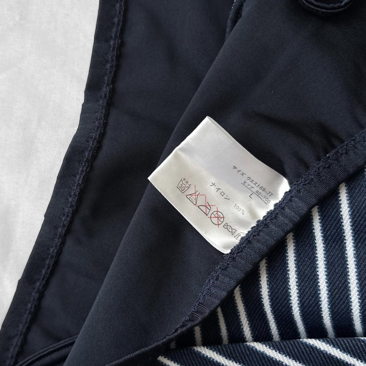 L size•Navy & White stripes bikini Set