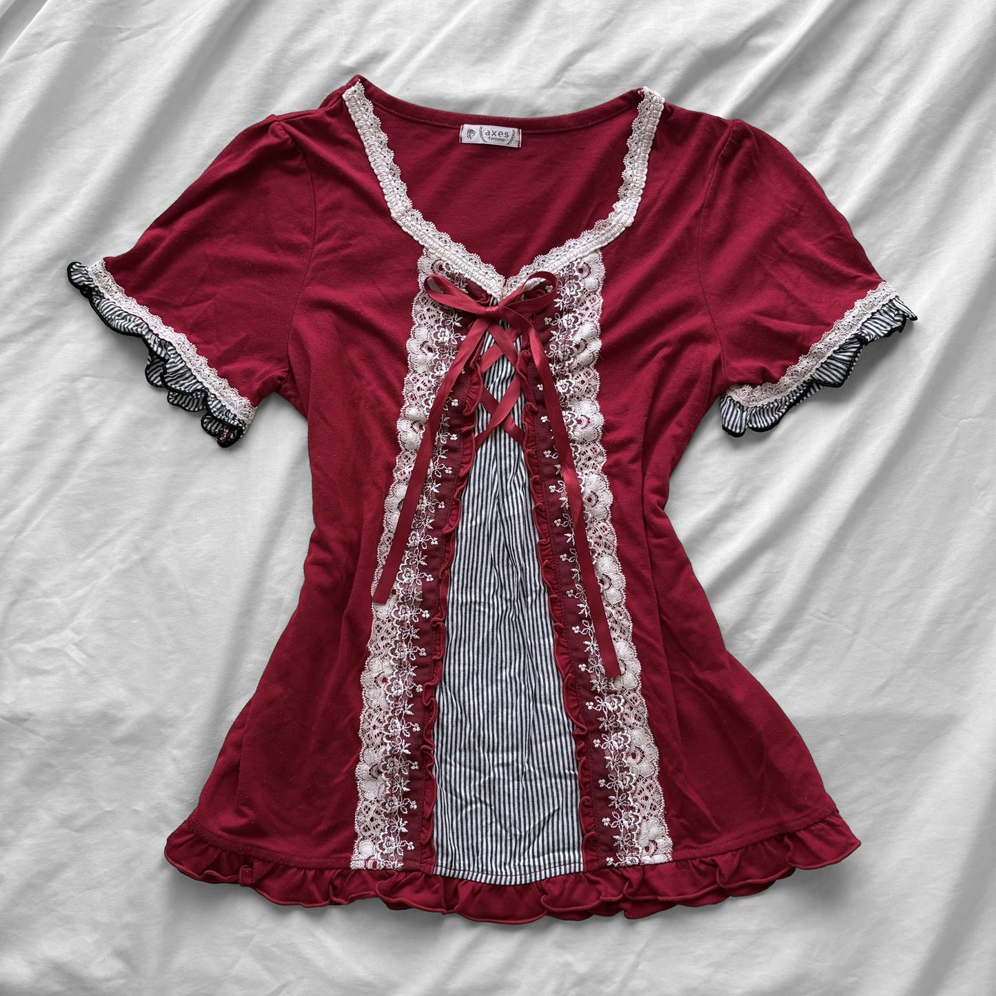 ‘Axes Femme’ Corset Cherry Red Top