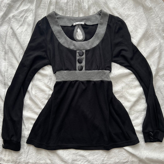 Black & Grey babydoll top