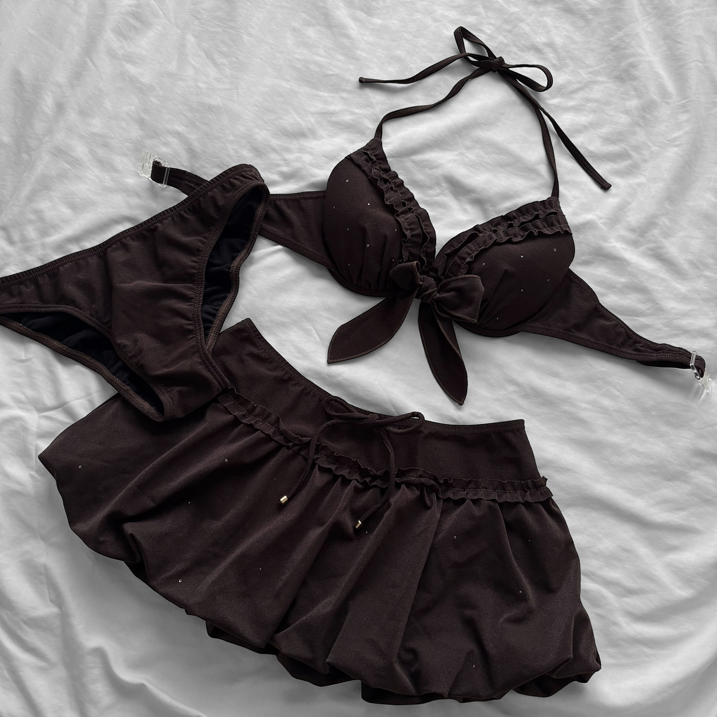 L size•Coquette Ruffle Bikini Set