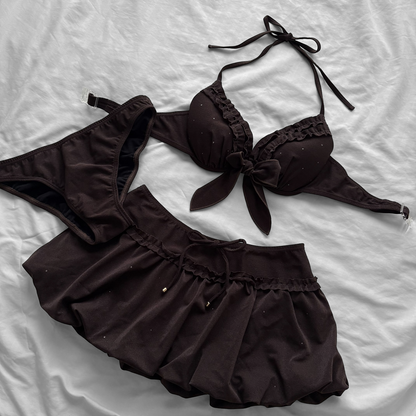 L size•Coquette Ruffle Bikini Set