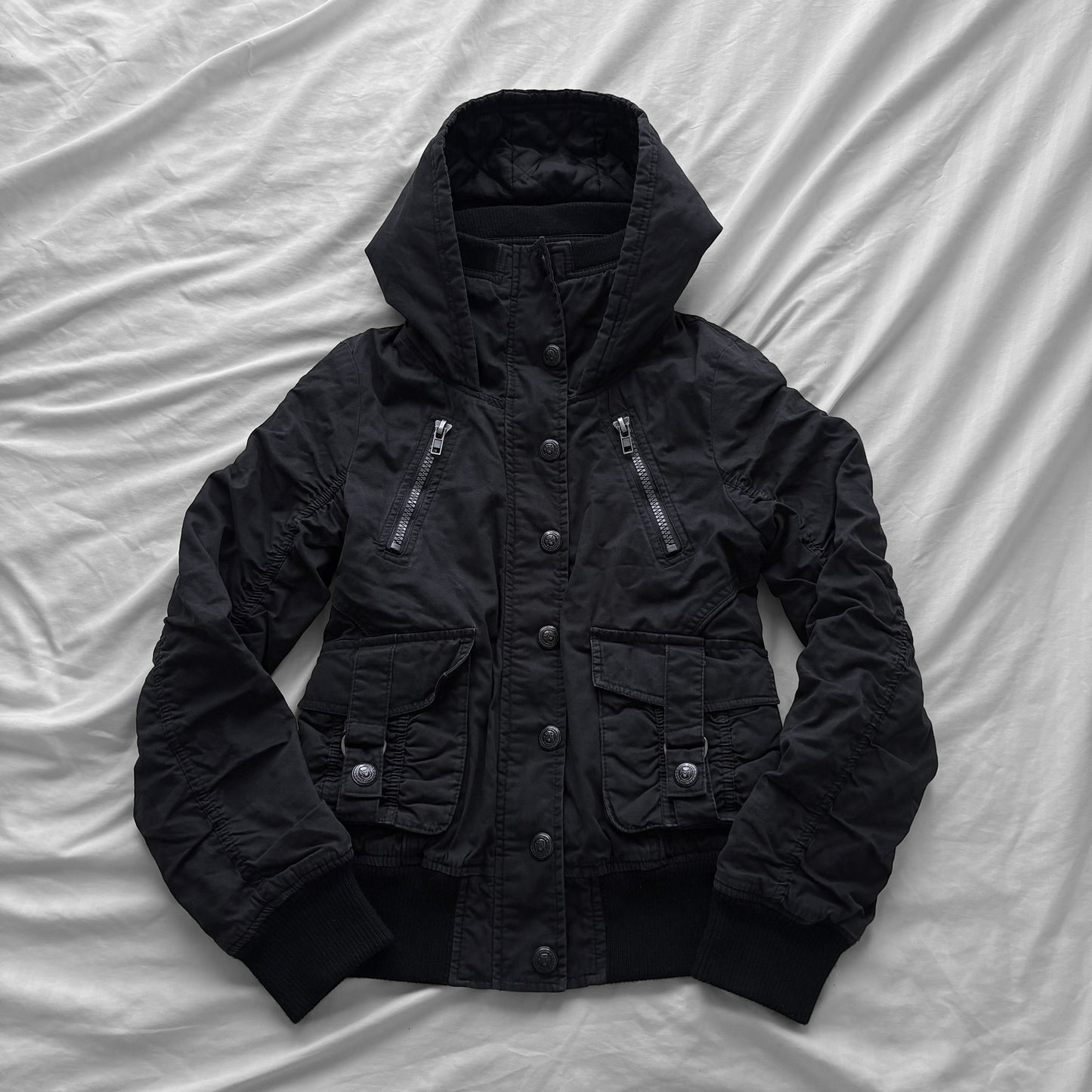 Black Hooded Utility Jacket