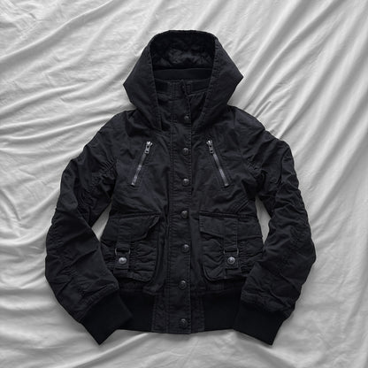 Black Hooded Utility Jacket