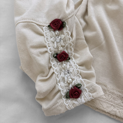 ‘Axes Femme’ Top with Lace and Roses