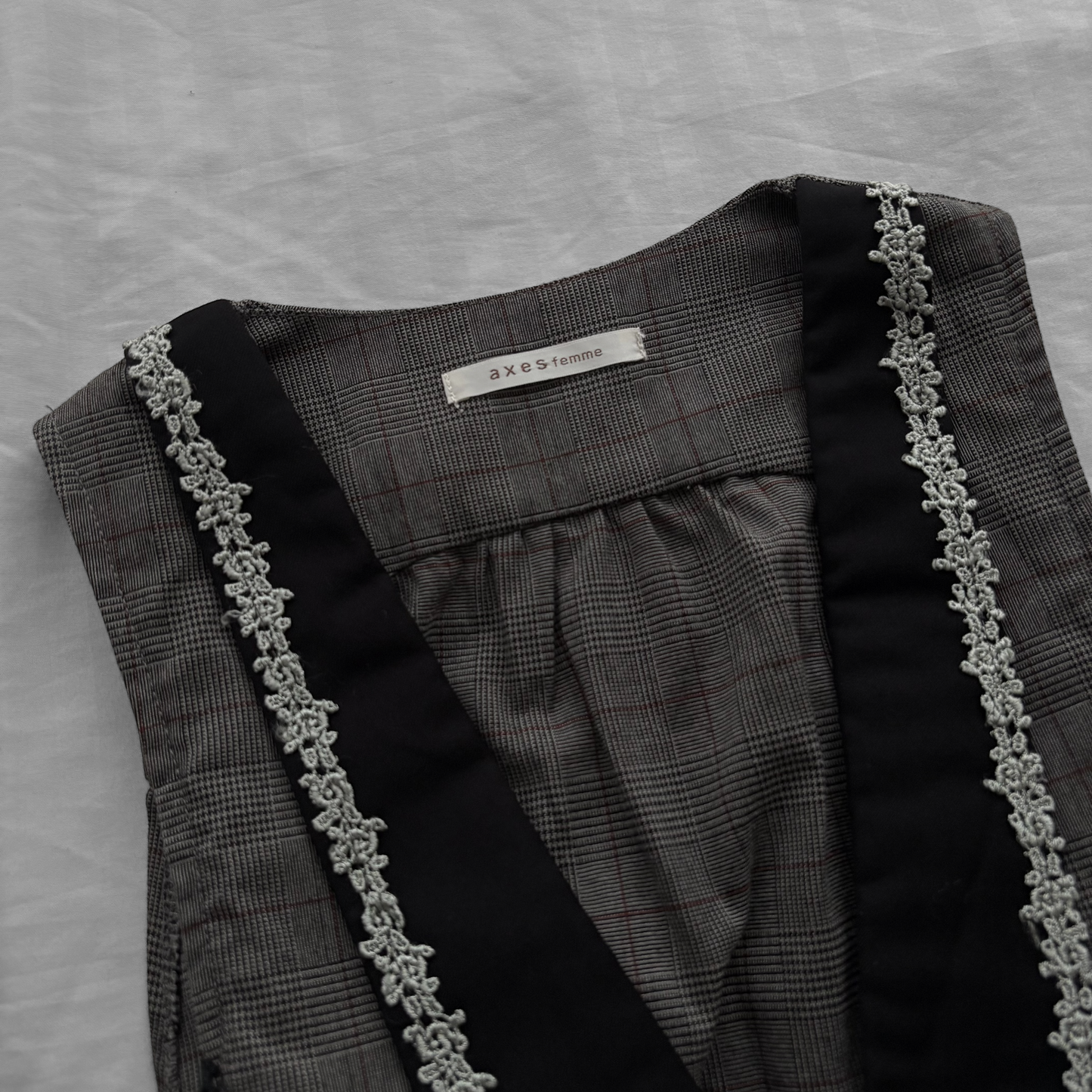 ‘Axes Femme’ Grey Plaid Gothic Dress