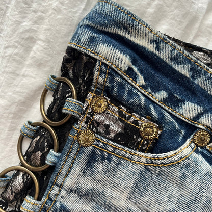 Denim gold shorts