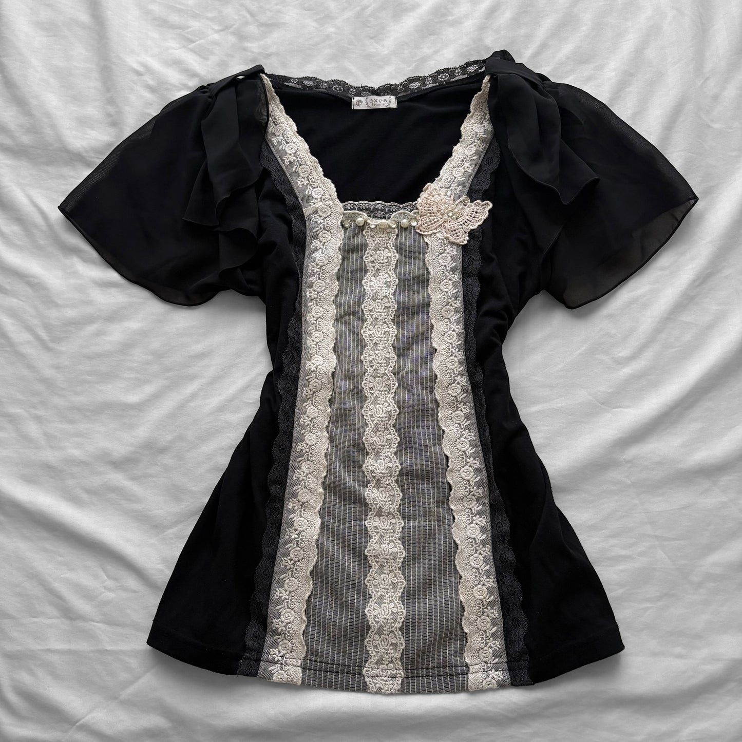 ‘Axes Femme’ Butterfly lace Top