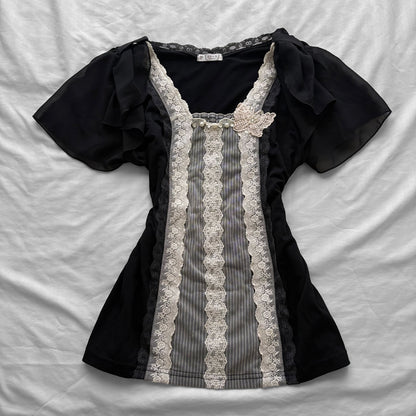 ‘Axes Femme’ Butterfly lace Top