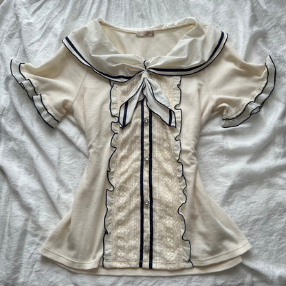 Axes Femme white sailor top