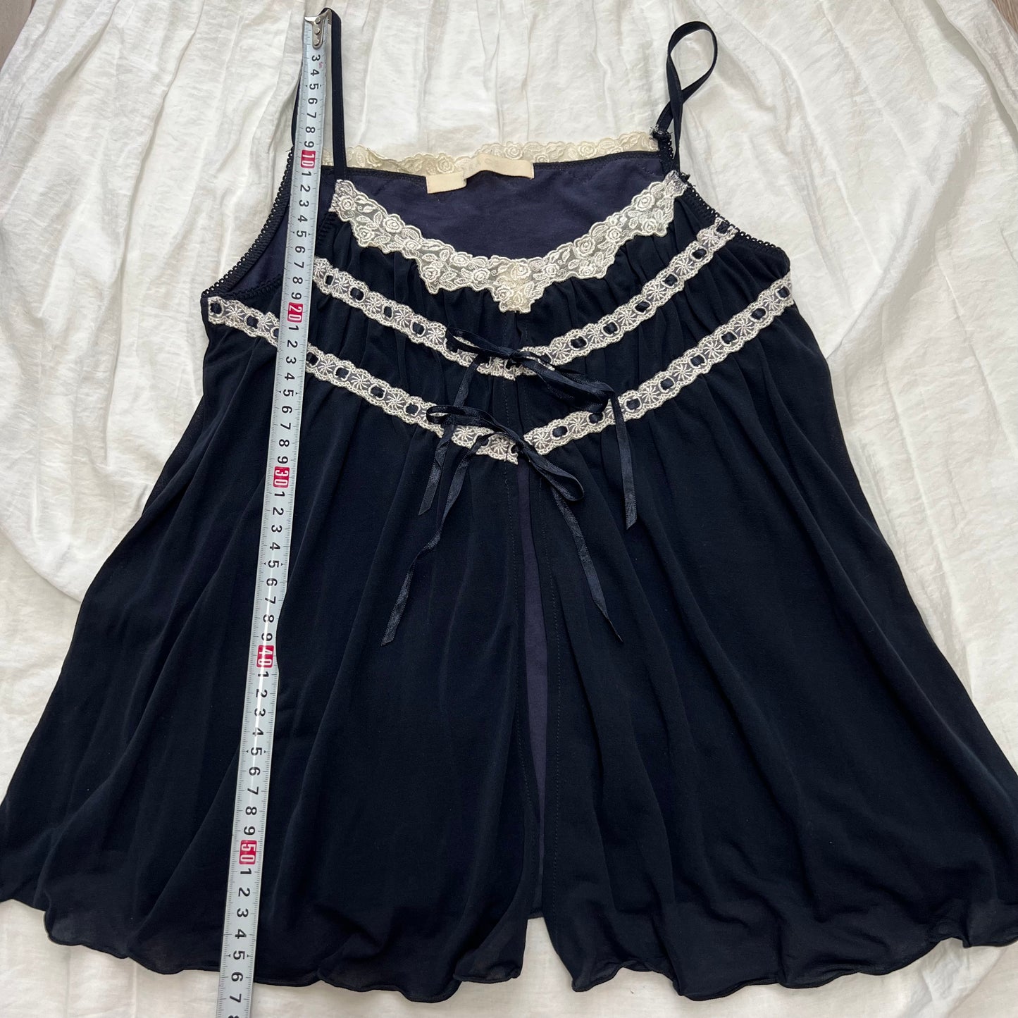 Navy ribbon cami