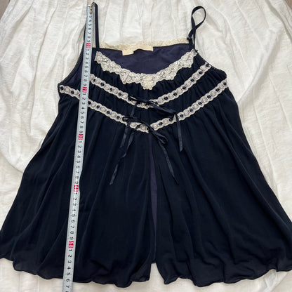 Navy ribbon cami