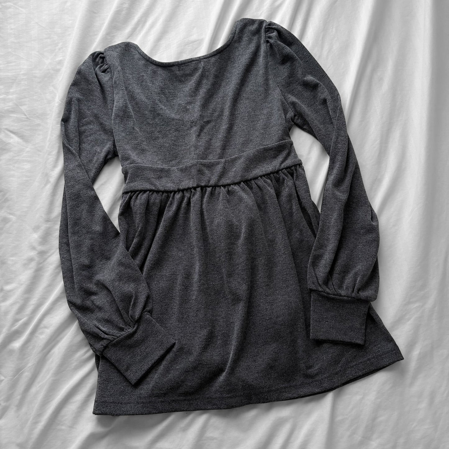 Grey Ribbon babydoll Top