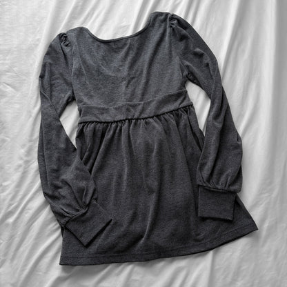 Grey Ribbon babydoll Top